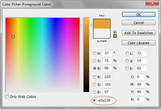 Вікно для вибору кольору в програмі Photoshop